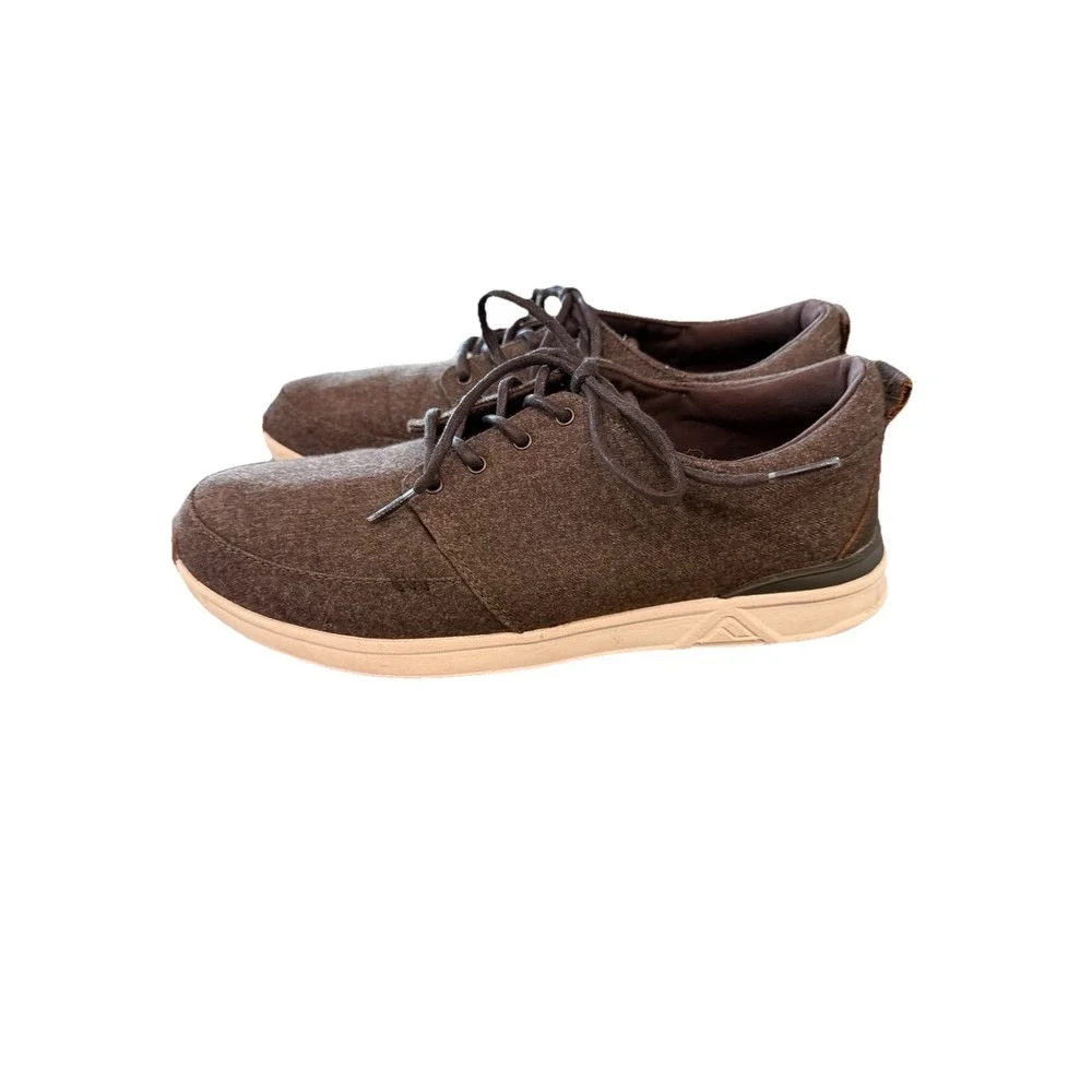 REEF MEN'S ROVER LOW TX SHOE Beach Comfort Canvas Brown sz 8 Shoes Lightweight